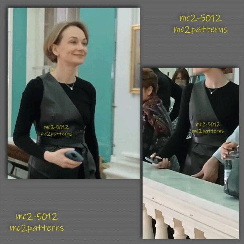 Asymmetrical Vest Sewing Pattern: One-shoulder Reversible (Digital PDF Download) S-2XL